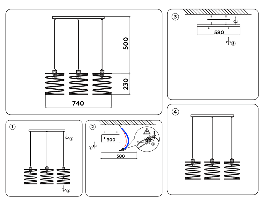 TR8403/3 BK черный E27/3 max 60W 720*180*1000